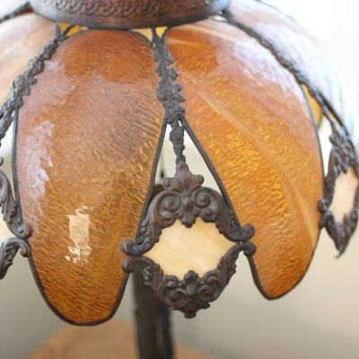 Lot 66 Stained Glass Lamp w/ Iron Base