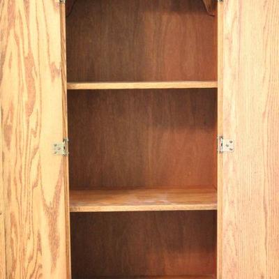 Lot 68 Tall Oak Storage Cabinet