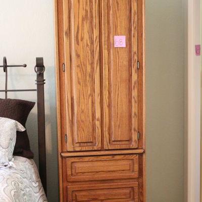 Lot 68 Tall Oak Storage Cabinet