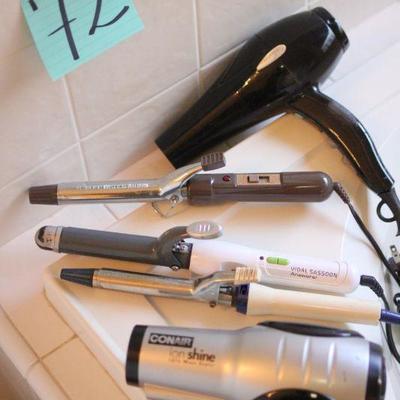Lot 72 Hair Curling Irons & Blow Dryers