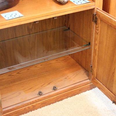 Lot 90 Oak Lighted Cabinet #2