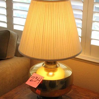 Lot 234 Vintage Brass Lamp