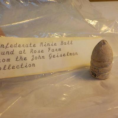 "Civil War Confederate Mini Ball" at "Rose Farm 1800's"