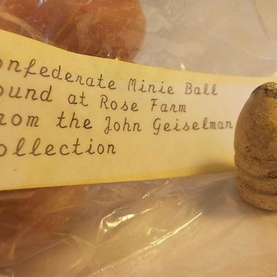 "Civil War Confederate Mini Ball" at "Rose Farm 1800's"