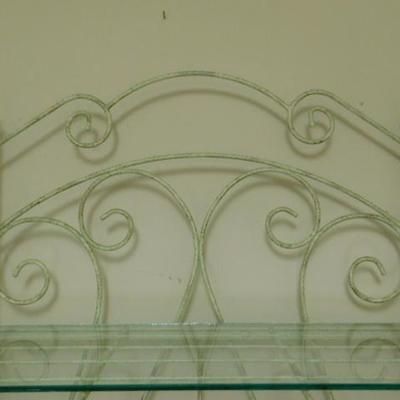 Metal Wire Decorative Stand with Glass Shelves 23