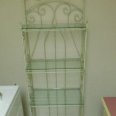 Metal Wire Decorative Stand with Glass Shelves 23