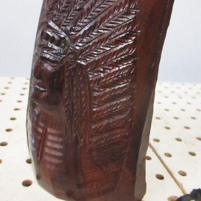 Lot 2 - Native American Wooden Carved Indian & Tree 