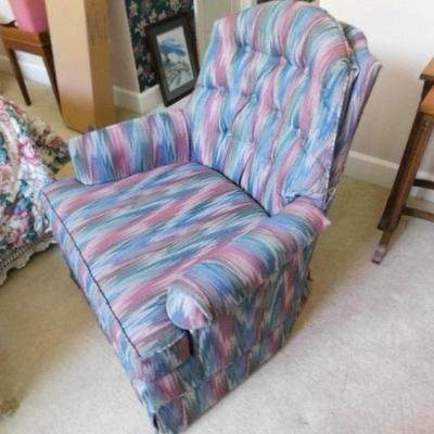 Choice One Upholstered Tufted Back Arm Chair Swivel and Rocking