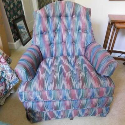 Choice One Upholstered Tufted Back Arm Chair Swivel and Rocking