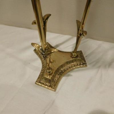 Decorative Lacquered Brass and Glass Stand 19