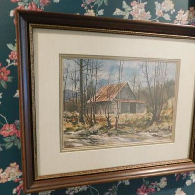 Framed Signed  Print of Cabin by Jim Gray 21