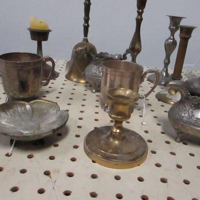 Lot 15 - Brass Candle Sticks & More