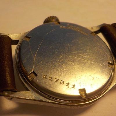 "Mens Gruen veri-thin precison pilot wrist watch".