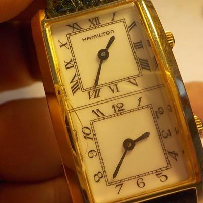" Men's Hamilton wrist watch special double face . 