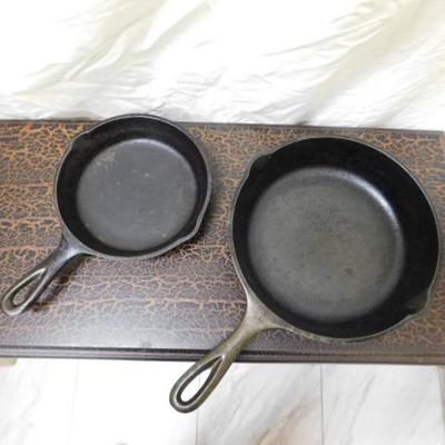 Pair of Cast Iron Skillets #6 Lodge and #3 Cracker Barrel