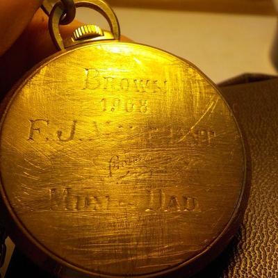 " Longines Mens pocket watch" 17 Jewels, gold.