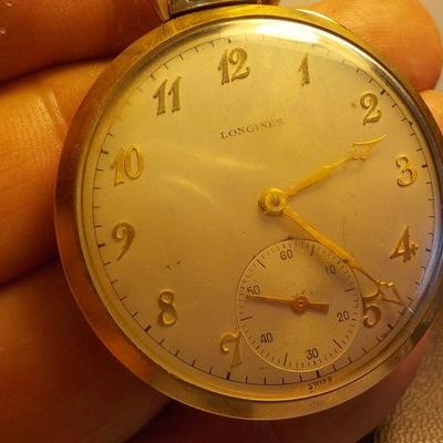 " Longines Mens pocket watch" 17 Jewels, gold.
