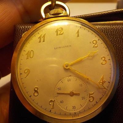 " Longines Mens pocket watch" 17 Jewels, gold.