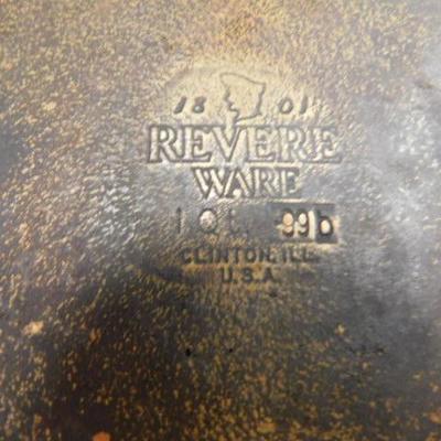 Collection of Revere Ware Copper Bottom Pots, Pans, Lids, and Skillets