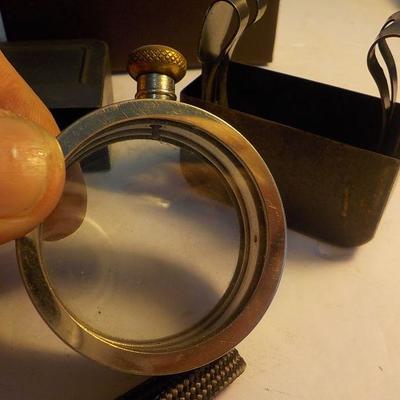 Waltham Watch magnifier with carry case.