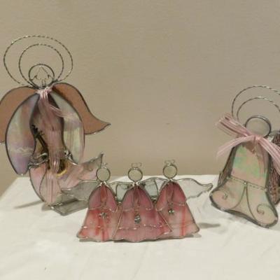 Set of Three Stained Glass Angel Tea Light Displays by Classical Heirlooms