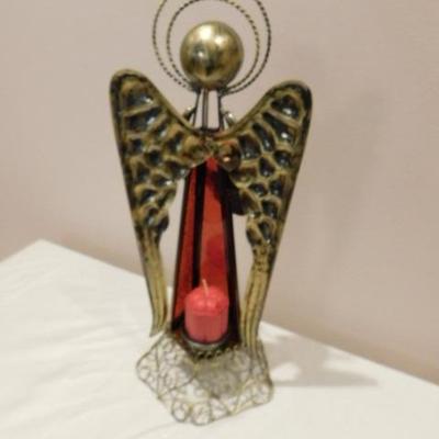 Metal Art and Stained Glass Tea Light Angel 5