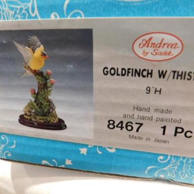 Vintage Andrea by Sadek Goldfinch Porcelain Bird with Box