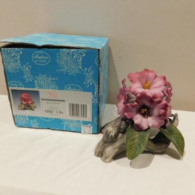 Vintage Andrea by Sadek Rhododendron Porcelain Flower with Box