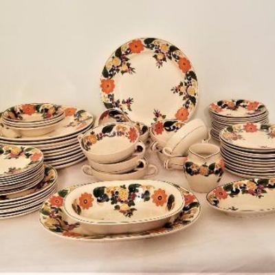 Lot #30  Large set of 1930's Titian Ware (dinner service)