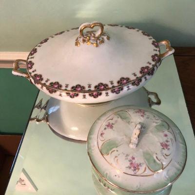 ETRURIA MELLOR & CO TUREEN & LIMOGES VEGETABLE DISH