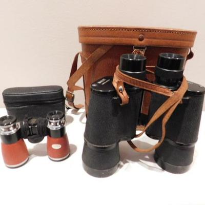 Set of Wuest Binoculars 7x50mm and Lark 4x30mm Field Glasses with Cases