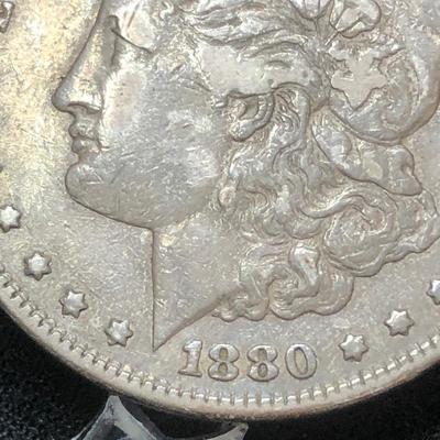 1880 Morgan Silver $1 Dollar Coin 
