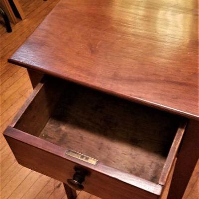 Lot #36  Antique Side Table with Drawer