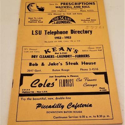 Lot #37  1952-53  Louisiana State University Telephone Directory - Faculty and Staff