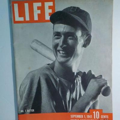 "Life Magazine 1941 Ted Williams on cover:" 