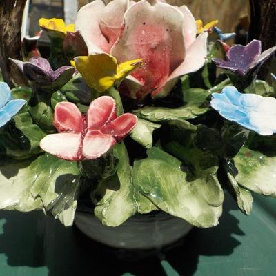 Large Vintage Capodimote Artificial Flower Bouquet.