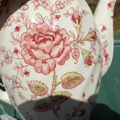 " Johnson Brothers Rose Chintz Coffeepot" 1940's Mark.