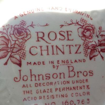 " Johnson Brothers Rose Chintz Coffeepot" 1940's Mark.