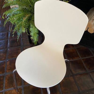 FOUR (4) WHITE "ARNE" CONTEMPORARY DINING CHAIRS