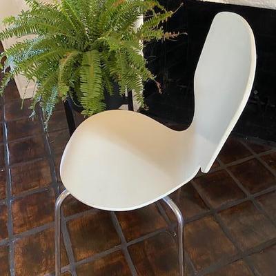 FOUR (4) WHITE "ARNE" CONTEMPORARY DINING CHAIRS