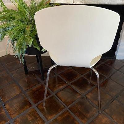 FOUR (4) WHITE "ARNE" CONTEMPORARY DINING CHAIRS