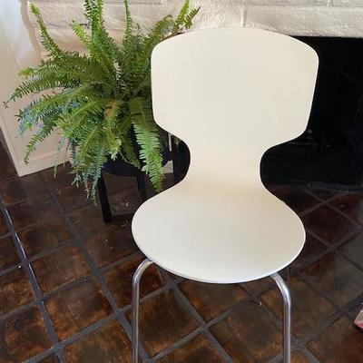 FOUR (4) WHITE "ARNE" CONTEMPORARY DINING CHAIRS