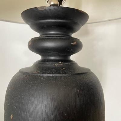 POTTERY BARN heavy black rustic wooden lamp