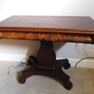 Antique Solid Wood Flip Top Game Table