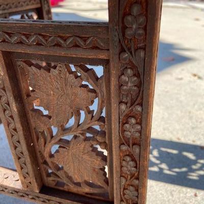 MOROCCAN TRAY TABLE brass & wood