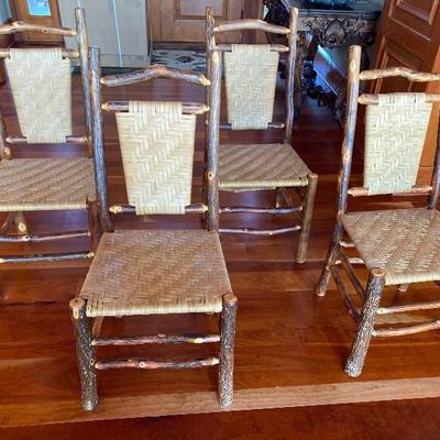 Lot #405 Set of 4 Custom made Adirondack Style Side Chairs 