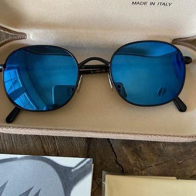 L.G.R. sunglasses "Mauritius" black matte 22 // blue mirror polarized NEW