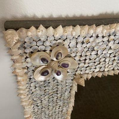 MASSIVE XL SHELL ENCRUSTED MANTLE MIRROR hand crafted