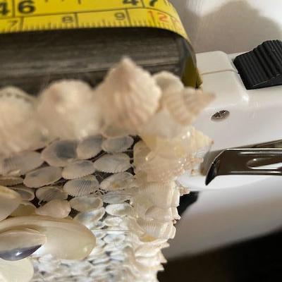 MASSIVE XL SHELL ENCRUSTED MANTLE MIRROR hand crafted