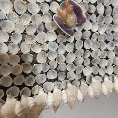MASSIVE XL SHELL ENCRUSTED MANTLE MIRROR hand crafted